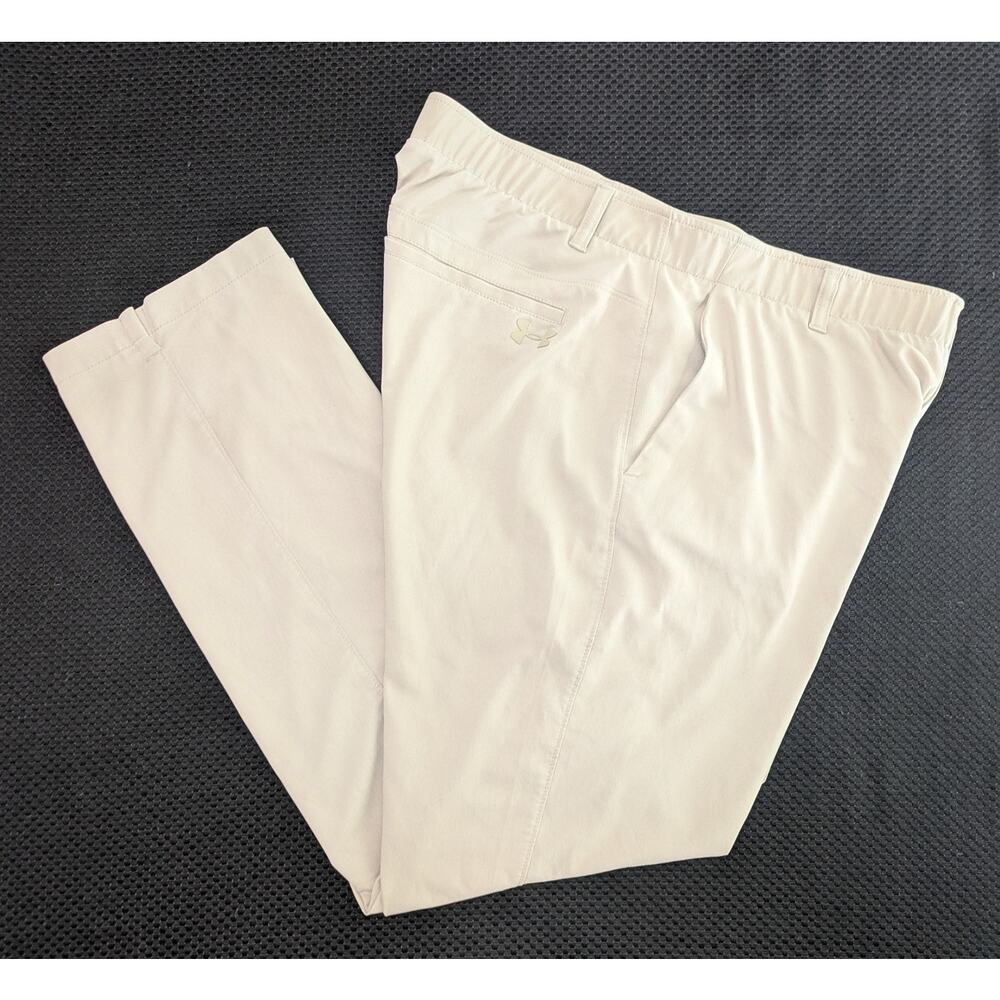 Under Armour Pants Mens 36x32 Beige Grip Performance Golf Khakis Adult